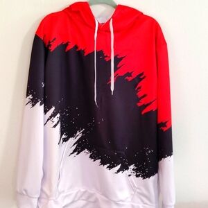 Red and Black Rash Guard Swim Top
